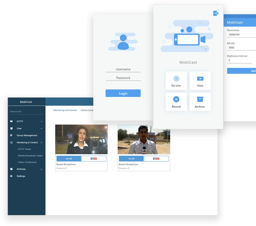 mobile and web ui screenshots
